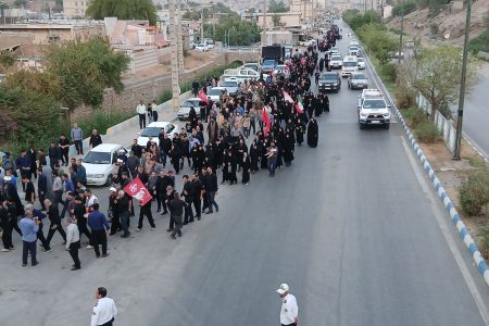 جاماندگان اربعین در مسجدسلیمان، همگام با کاروان عشق حسینی همراه با تصاویر