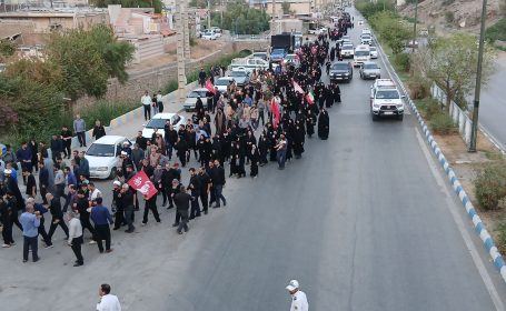 جاماندگان اربعین در مسجدسلیمان، همگام با کاروان عشق حسینی همراه با تصاویر